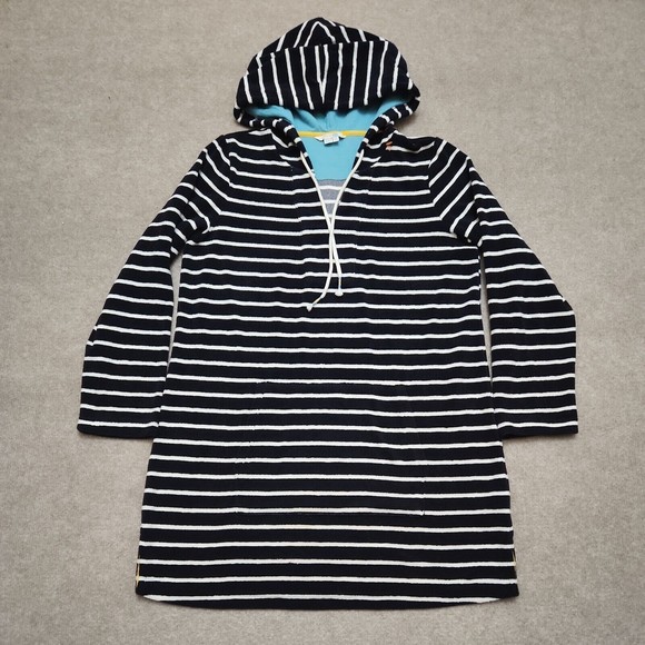 Boden Other - Boden Womens M Terry Cloth Swim Suit Cover Up Blue White Striped Hooded